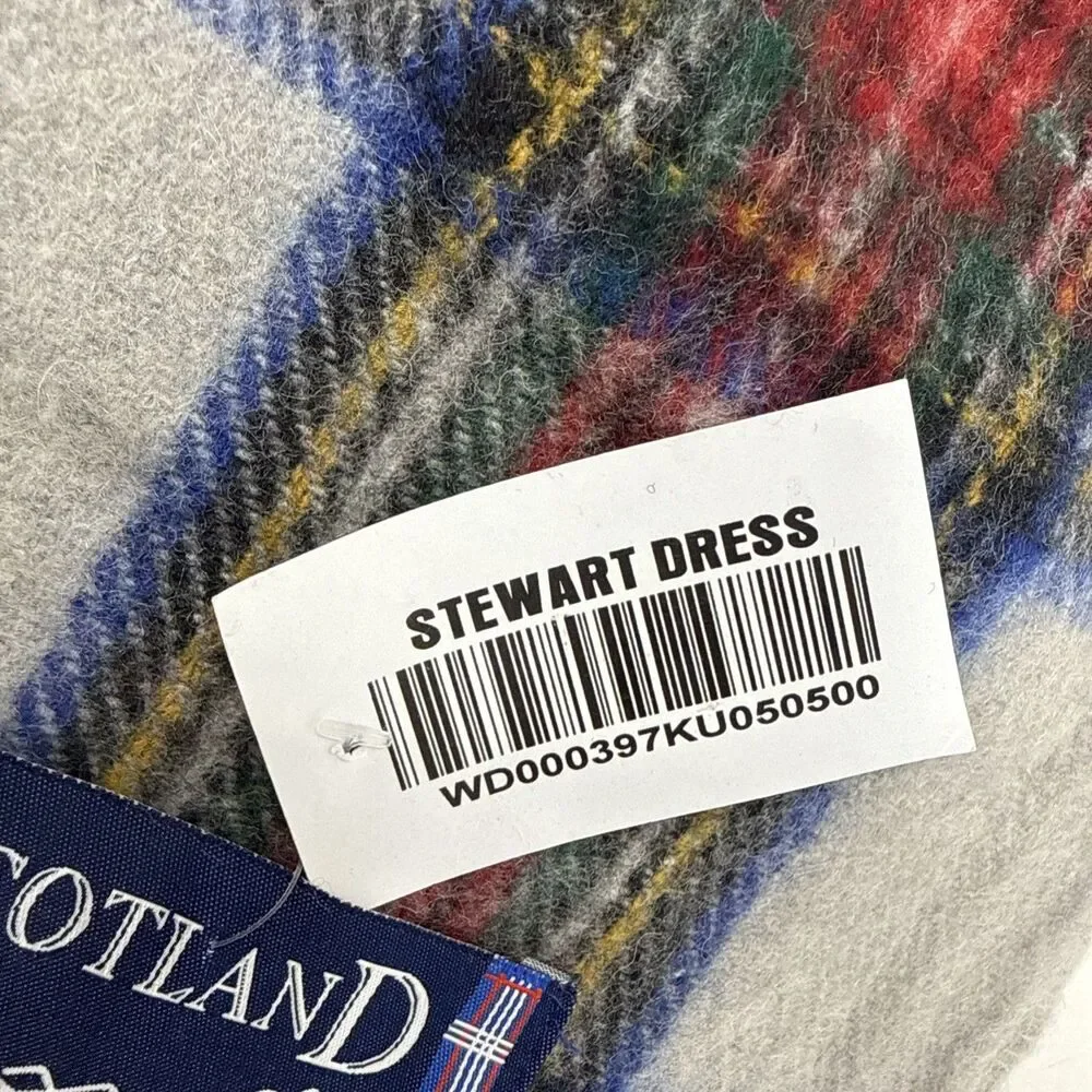 Tweeds of Scotland Wool Stewart Dress Tartan Throw Blanket Fringed 62x72 NEW